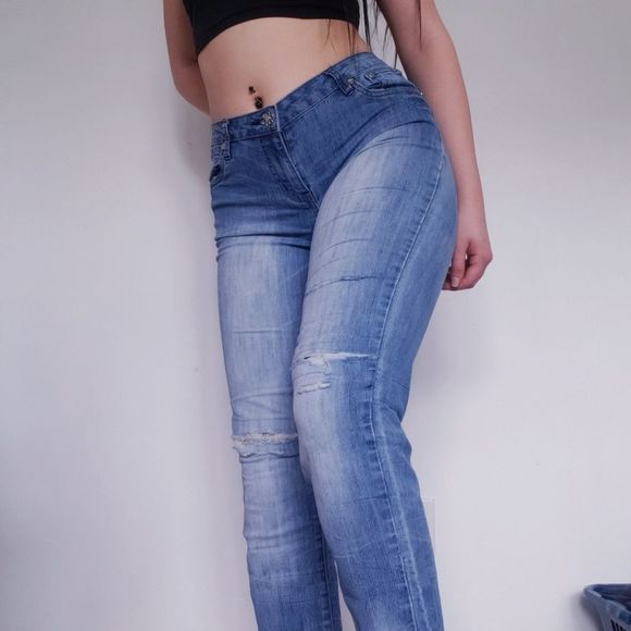 Seductions FD Low Waisted Straight Leg Jeans - Picture 6 of 16